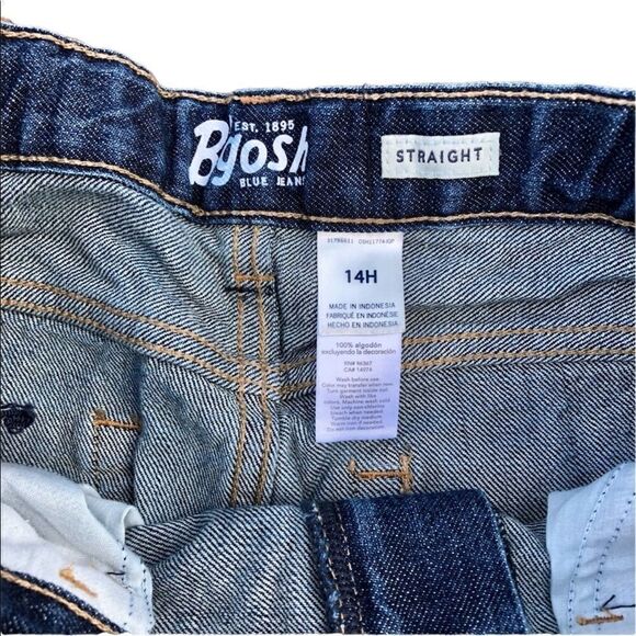 OSHKOSH B’GOSH Straight Blue Jeans W/ Adjustable Belt Boys Size 14H - Picture 5 of 6